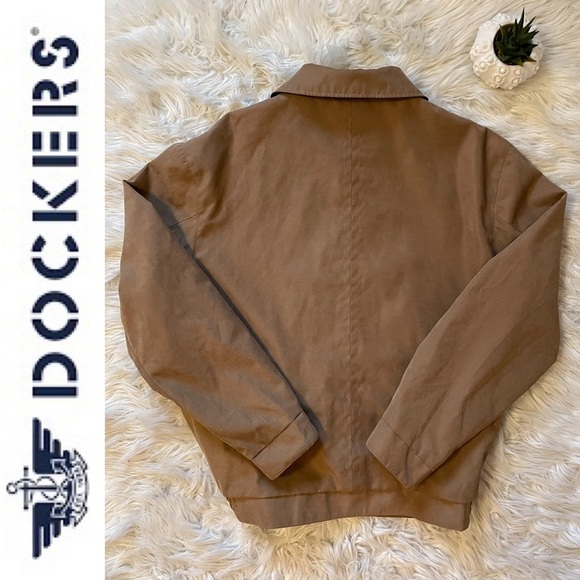 DOCKERS stain defender light fall jacket in camel, Sz L - Picture 2 of 15